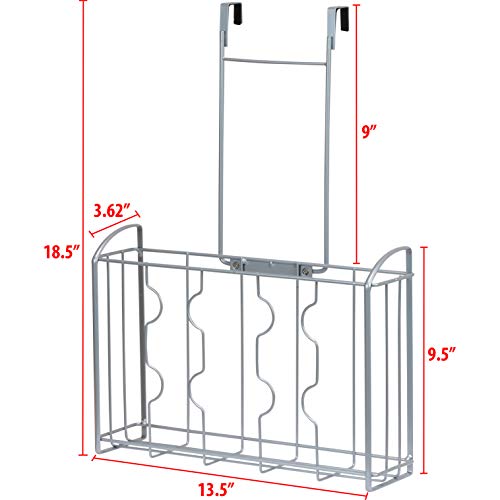Simple Houseware Over Cabinet Door Organizer, Silver - Image 3