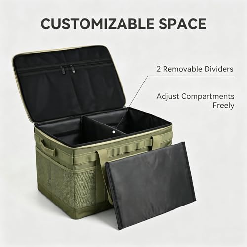 57L Tactical Camping Storage Bag -Olive Green, Waterproof - Image 5