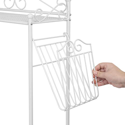 MyGift Over Toilet Storage Shelf with Magazine Basket, White - Image 6