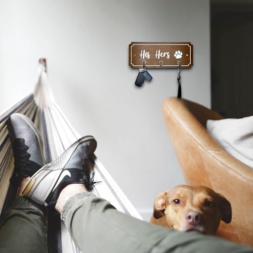 Wall Mounted His Hers and Paws Leash and Key Holder - Dog - Image 4