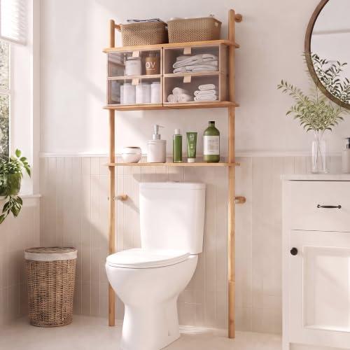 Bamboo Over The Toilet Storage, Bathroom Over Toilet - Image 2