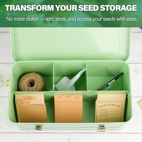 Seed Storage Box Organiser - Seed Tin with 4 Handy Compartments - Image 7