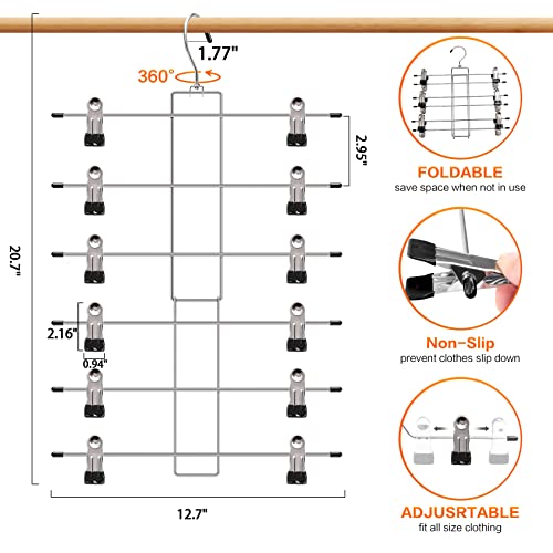 4 Pack Pants-Hangers-Space-Saving, 6 Tier-Closet-Organizer - Image 3