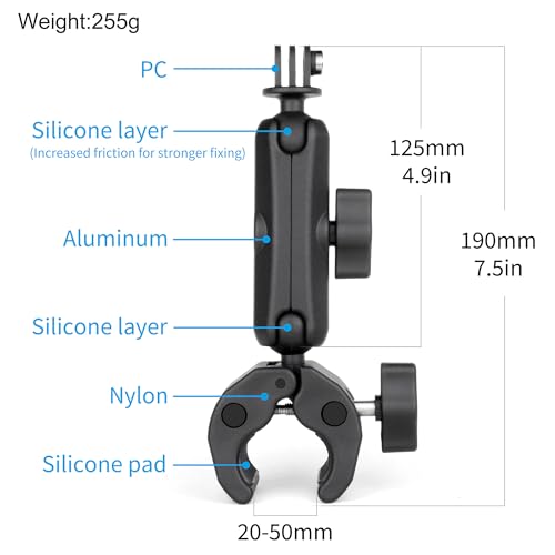 SOONSUN Heavy-Duty Super Clamp Mount for Insta360 and GoPro - Image 3