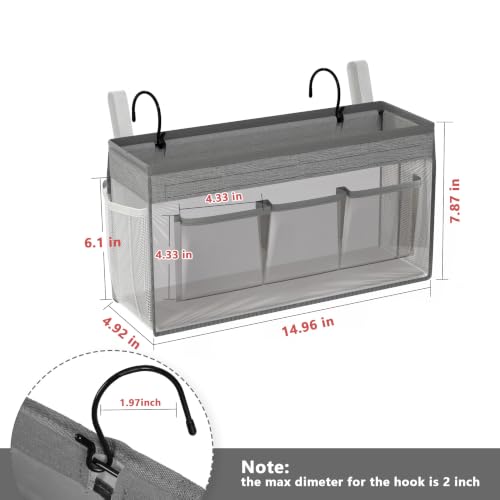 Clear PVC Bedside Caddy, Hanging Storage Organizer | Home Organization - Image 4