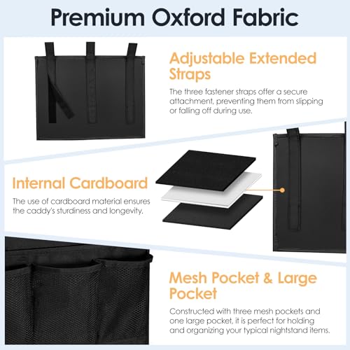 Bedside Caddy Storage Organizer, Hanging Storage Bag Pocket - Image 4
