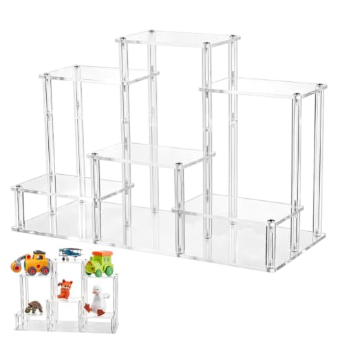 NBEADS 6-Tier Clear Action Figures Display Risers Stand Shelf - Image 2