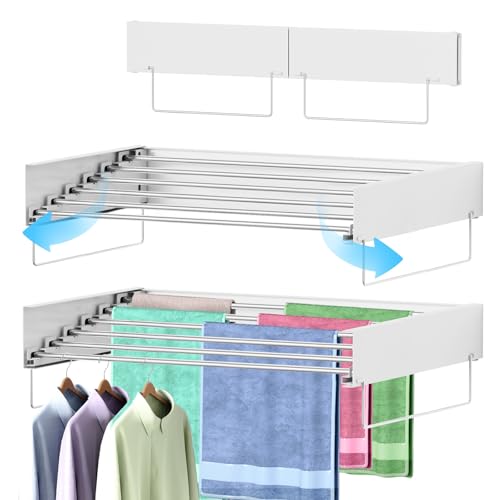 Wall Mounted Clothes Drying Rack, Laundry Drying Rack - Image 2