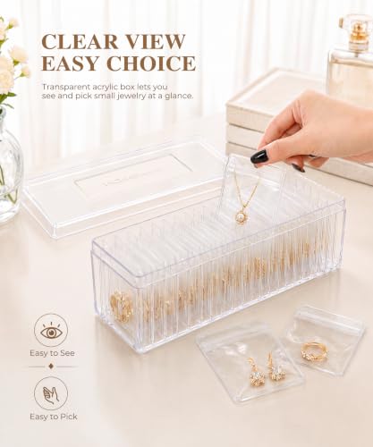 HOMEHIVE Acrylic Jewelry Box Organizer, Clear Jewelry - Image 5