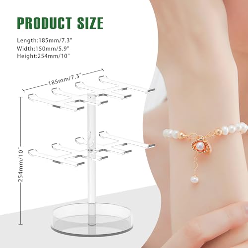 Bracelet Holder Organizer, 2 Tier Acrylic Bracelet Display Stand - Image 3