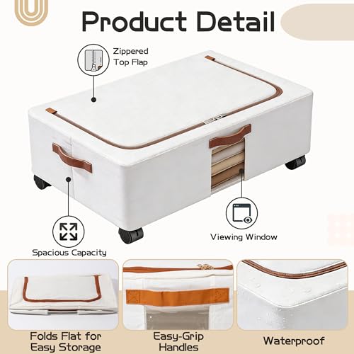 Under Bed Storage Organizer with Wheels | Home Organization - Image 5