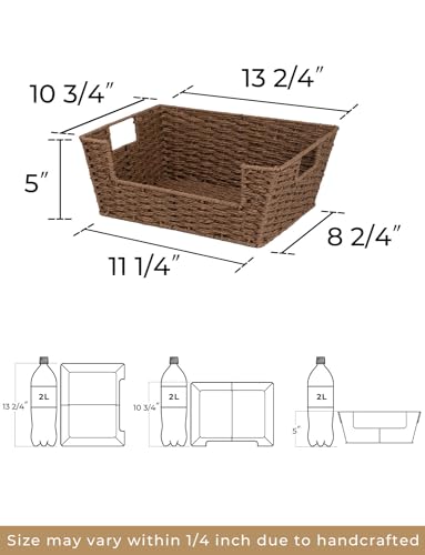 StorageWorks Pantry Baskets for Organizing, Paper Rope Brown - Image 3