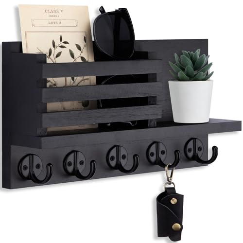 Lwenki Key Holder for Wall – Decorative Wooden Mail Holder - Image 2