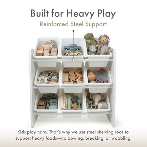 Humble Crew Kids Toy Organizer with 9 Bins, 3 Tier Storage - Image 6