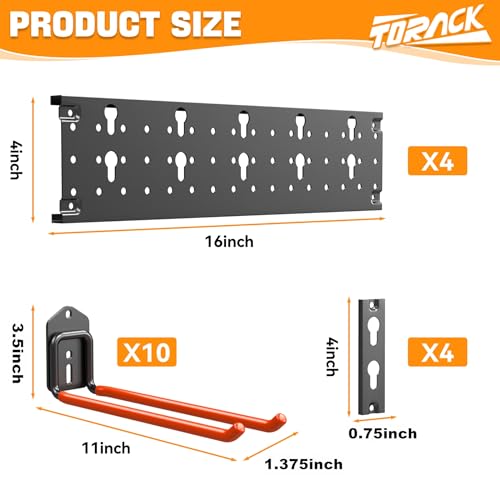 TORACK Garden Tool Organizer Wall Mount, Garage Folding - Image 4