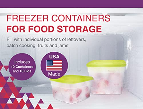 Arrow Freezer Containers, 1 Pint - 10 pk with Lids - Reusable - Image 3