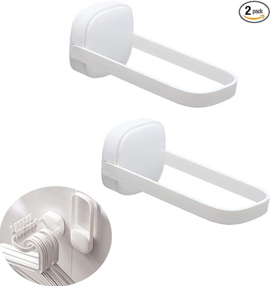 2 Pack Hanger Organizer Stacker Adhesive Foldable Clothes Hanger Holder Mini U Shaped Storage Stand Rack for Electric Dryer Closet Laundry Room Bathroom Washing Machine Organization