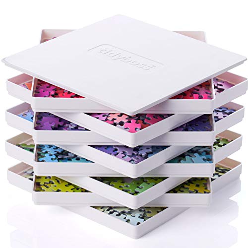8 Puzzle Sorting Trays with Lid 8" x 8" - Portable Jigsaw - Image 2