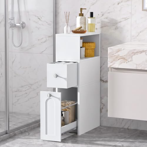 CHOEZON Slim Bathroom Storage Cabinet, with Slide Out Drawers - Image 3