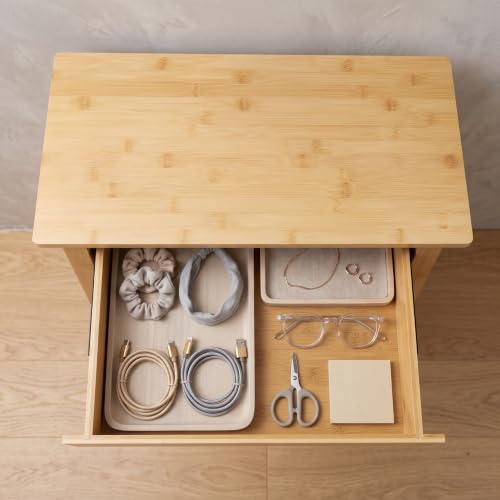 Goaste Shoe Rack Bench with Drawer, 3-Tier Natural Bamboo - Image 6
