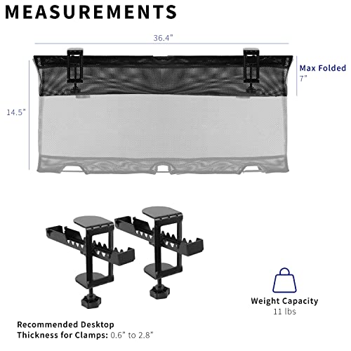 VIVO Clamp-on 36 in Mesh Net Cable Management Holder, Under Desk - Image 7