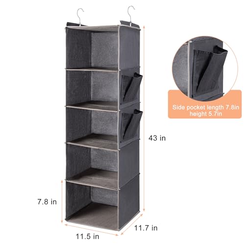 BOOMIBOO Hanging Closet Organize and Shelves，5-Hanging Shelf - Image 4