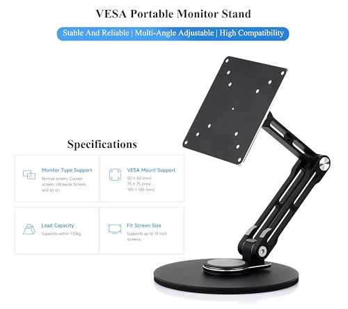 VESA Monitor Stand, Compatible with Up to 19inch Monitors - Image 3