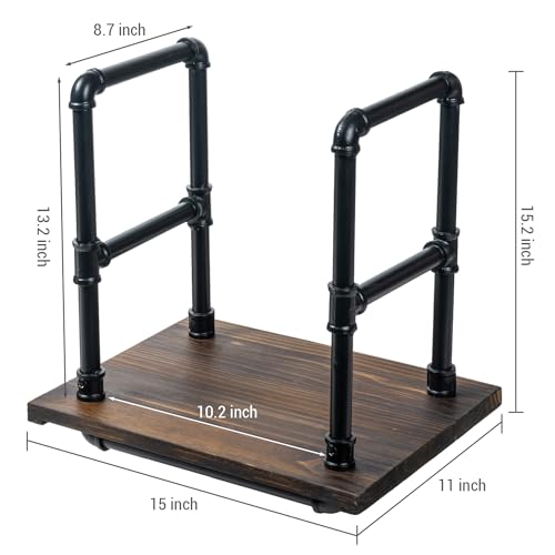 MyGift Modern Industrial Firewood Rack with Matte Black - Image 4