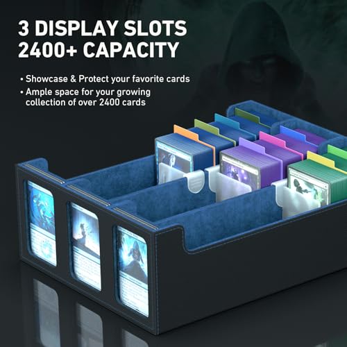 3-Row Trading Card Storage Box, Bulk Cards Case for 2400+ - Image 4