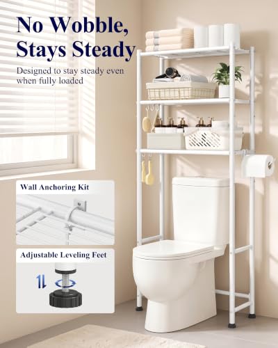 Kitsure Over Toilet Storage Rack, Sturdy Metal - Image 5