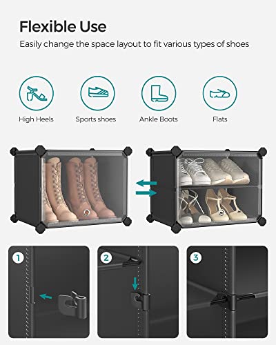 SONGMICS Shoe Rack, 8-Tier with Doors, 32-Pair Storage Cabinet - Image 5