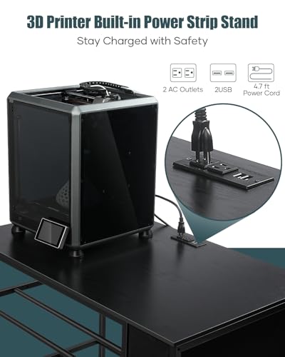 AHOWPD 3D Printer Table with Filament Storage Rack & - Image 3