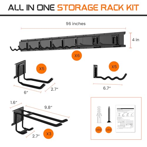 "96 Garage Tool Organizer Wall Mount - Heavy Duty 1020 lbs - Image 3