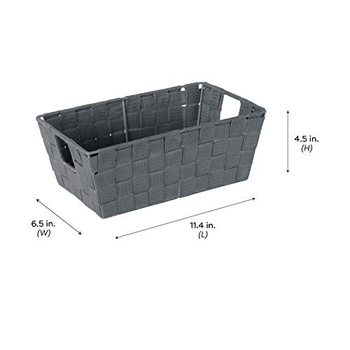Simplify Small Shelf Woven Strap Tote | Decorative Storage Basket - Image 7