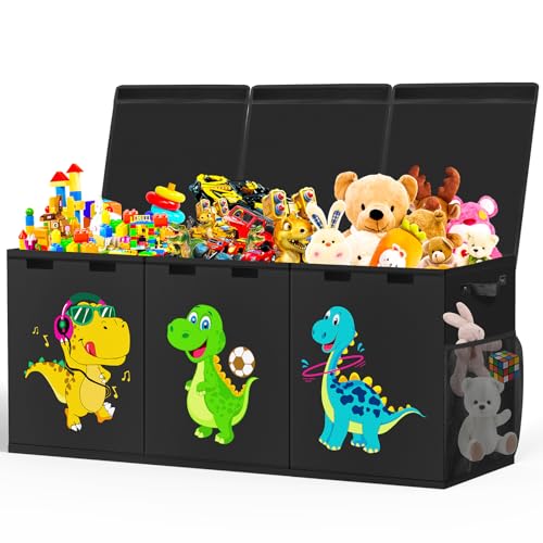 Large Toy Box Storage with Lid, Collapsible Sturdy Toy Chest Bin - Image 1