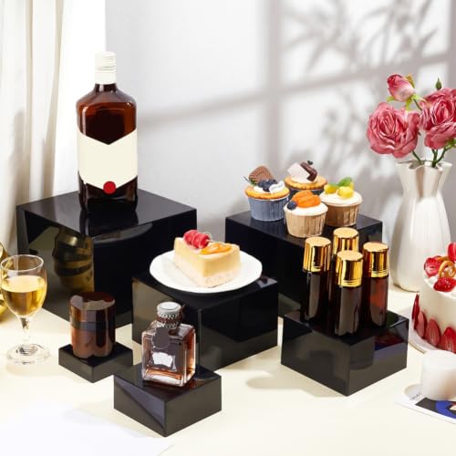 NBEADS 6 Pcs Acrylic Buffet Risers With Hollow Bottoms - Image 5