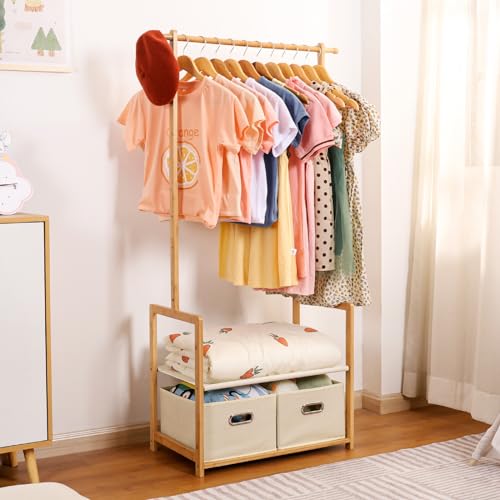 Bamboo Kids Clothing Rack: Holds Up To 121 Lbs of Dress-Up - Image 3
