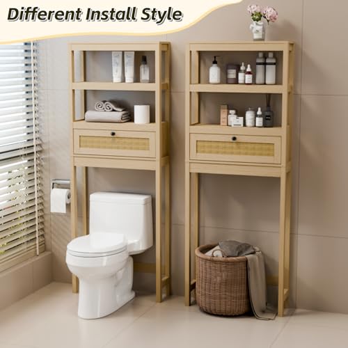Over Toilet Storage Cabinet with Barn Door & Adjustable Shelves - Image 5
