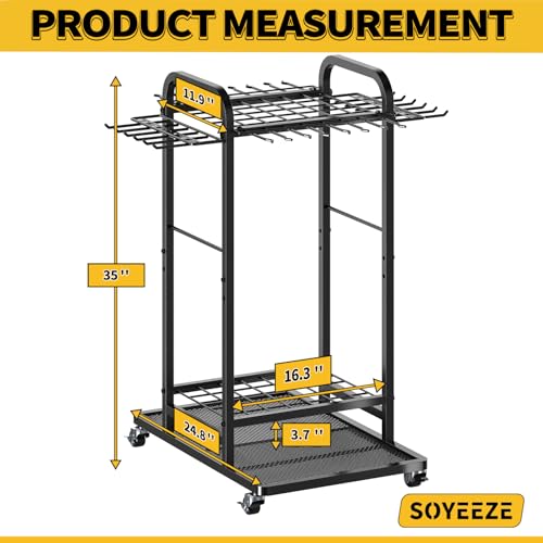Garden Tool Organizer with Lockable Wheels, Heavy Duty - Image 4