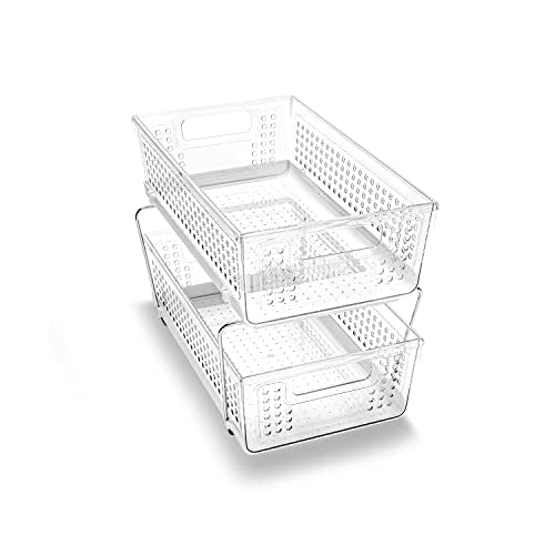 madesmart Premium Two Tier Organizer, Clear - Image 2