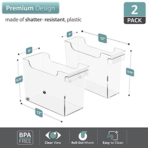 Sorbus Under-Sink Organizer Bins with Wheels & Handles (2 Sizes) - Image 5