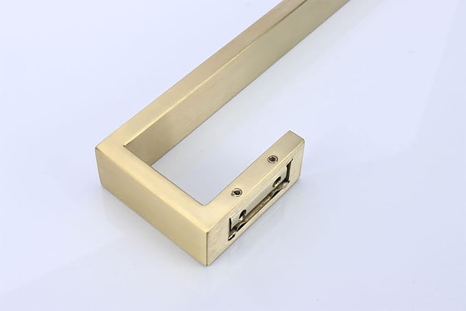 TocTen Bath Towel Rack - Square Base Thicken SUS304 Stainless Steel Towel Bar for Bathroom, Bathroom Bar Accessories Towel Rod Heavy Duty Wall Mounted Towel Holder (Brushed Gold, 12 Inch)