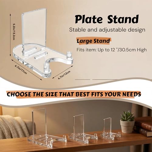 Acrylic Easel Display，Plate Stand for Display，Adjustable Clear - Image 3