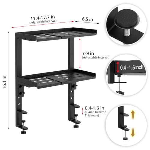Expandable Clamp on Desk Shelf, Desktop Organizer | Home Organization - Image 4