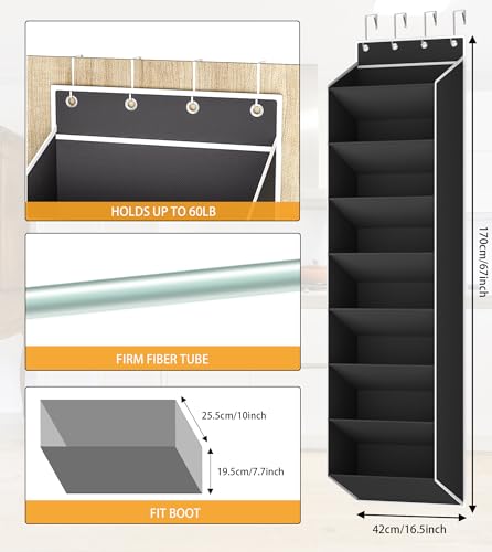 KYEVIS Over The Door Shoe Organizer Storage Fit 16-24 Pairs - Image 7