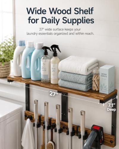 Broom and Mop Holder Wall Mount, 27" Large Organizer - Image 6