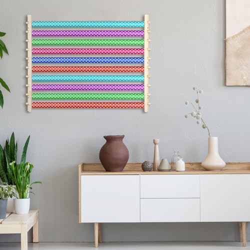10 Tier Ribbon Holder Organizer Rack Wood Wrapping Paper Display - Image 3