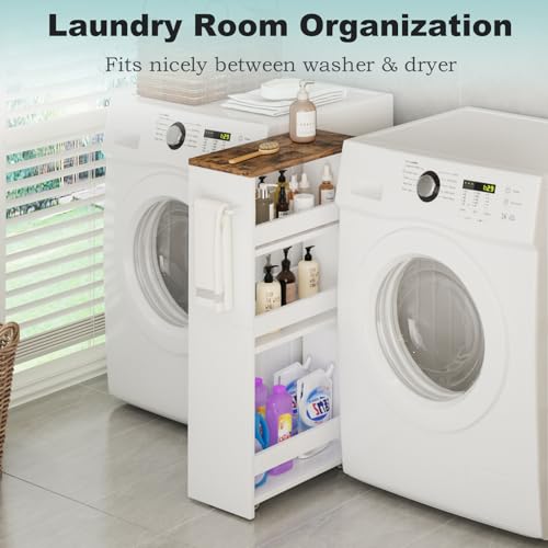 MARTY Slim Rolling Storage Cart 7.9" W Laundry Cart - Image 6