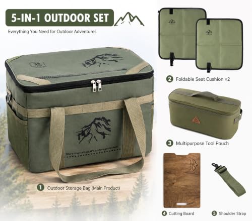 36L Multi-Functional Waterproof Camping Storage Box, Army Green - Image 5