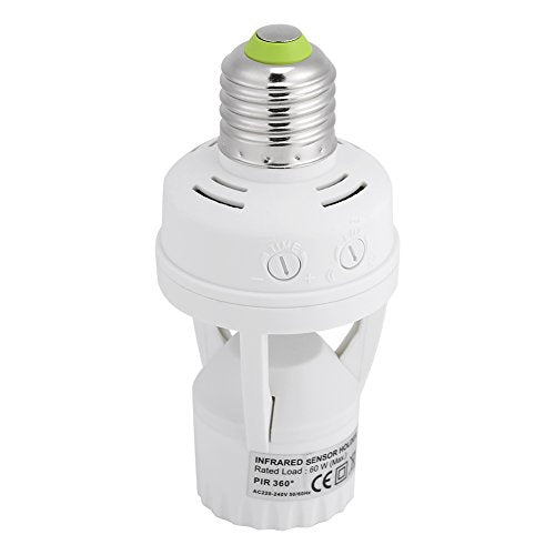 PIR Motion Sensor Light Socket, E27 Screw Light Bulb Holder LED - Image 3